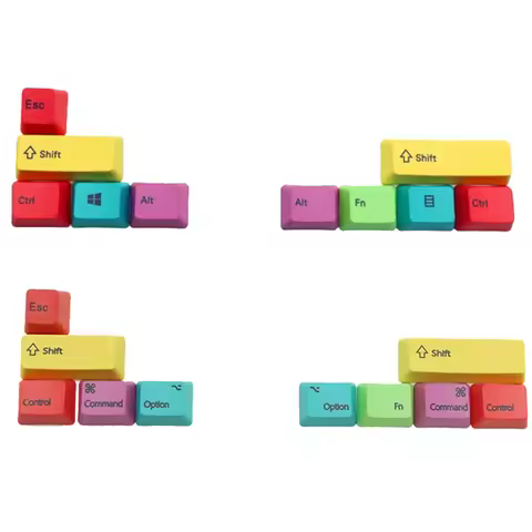 Replaceable for Mac/WIN Mechanical Keyboard Keycaps OEM Profile PBT CMYK Modifiers 10 Keys -Laser En