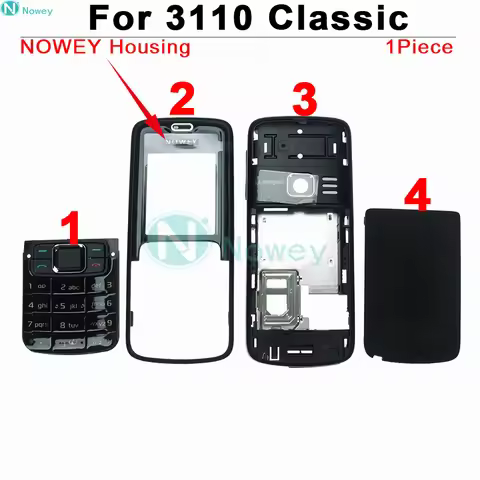 Nowey 3110 Cover For Nokia 3110 Classic Phone Housing Front Middle Frame Cover Back Door Case Englis
