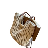 Leisure Hollow Mesh Large Capacity Hand-held Tote Bag Cotton Woven Shoulder Bag Summer Bali Beach Va