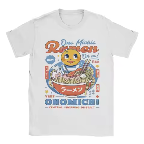 Ono Michio Ramen Yakuza T Shirt Men Pure Cotton Fun T-Shirts Crewneck Tees Short Sleeve Clothes Gift