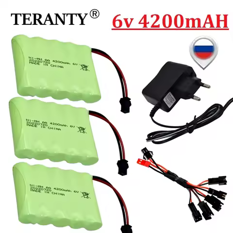 6v 4200mah Ni-MH Battery + Charger For Rc toys Cars Tanks Trucks Robots Boats Guns 3000/3500mAh AA 6