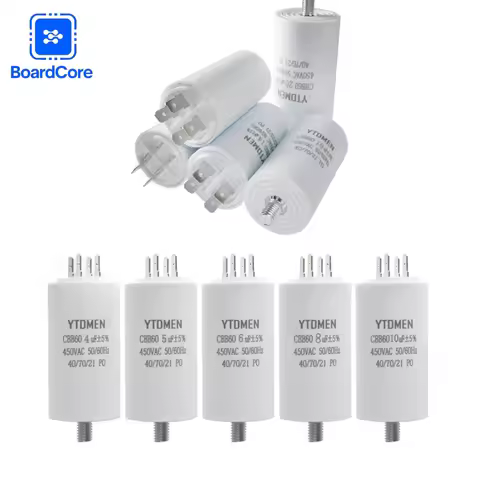 1Pcs CBB60 Starting Capacitor 450V AC 30uF 35uF 40uF 45uF 50uF 60uF Double Insert Screw for Air Comp