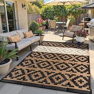 Anidaroel Outdoor Rug 6x9 Patio Waterproof, Reversible Outdoor Plastic Straw Outside Area Rug, RV Ca