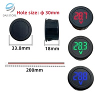 Voltmeter DC 5-100V DC Digital Bentuk Bulat Dengan Display LED red green blue