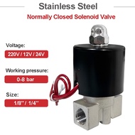 1/8" 1/4" Normally Closed Solenoid Valve 304 Stainless Steel DN6 DN8 Female Solenoid Water Valve 220