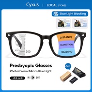 Cyxus Progressive multifocal glasses for men women Photochromic Anti-blue light reading glasses 2040