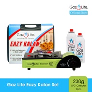 Gaz Lite Green Eazy Kalan (Portable LPG Stove) + 2 Gaz Lite Mate 230g LPG Cylinders