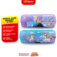 A-7803 Girl's Motif Magnetic Pencil Case / Magnetic School Pencil Case + 2-Compartment Sharpener