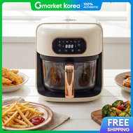 Easy Cleaning Large Capacity Glass Air Fryer 5.5L 304 Stainless Steel Oil Mesh