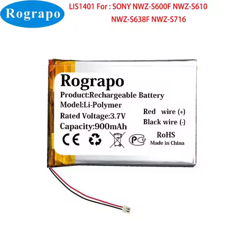 New 900mAh LIS1401 MP3 MP4 Player Battery For SONY NWZ-S600F NWZ-S610 NWZ-S638F NWZ-S716