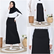 Rok Kerja Panjang Model Rok A Line Bahan Hitam Formal Kantor Kuliah Ospek Maba
