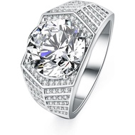 S925 Sterling Silver Moissanite Ring 5 CT D Color VVS1 Clarity,18K White Gold Plated, Ideal Gift for