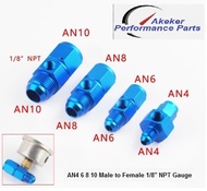 AK92 AN AN4 6 8 10 Male to Female 1/8" NPT Gauge / Sensor Side Port Adapter Oil Fuel Fitting Hose En