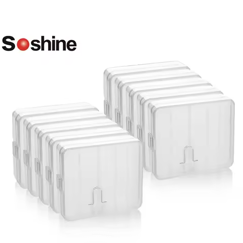 10PC Soshine 4 Slots 18650 Battery Case Hard Plastic Battery Box with Clips Protecte Container for S