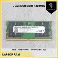Used 32GB DDR5 4800MHz PC5-38400 SODIMM Laptop Memory Notebook RAM