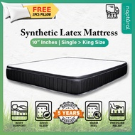 (Free Shipping+Free Pillow)Naptural Molly &amp; Ollie8" &amp; 10" Synthetic Latex Single/S.Single/Queen/King Size Mattress Tilam