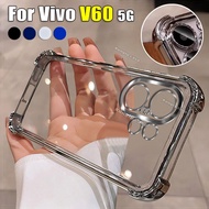 Vivo V60 V50 Colour Clear Casing For Vivo V60 VivoV60 V 60 V50E 5G Electroplate Transparent TPU Phon