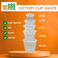 VICTORY CUP SAUCE THINWALL CUP SAUCE CUP PUDDING PLASTIC CLIP CONTAINER 25ML 35ML 60ML 100ML 150ML