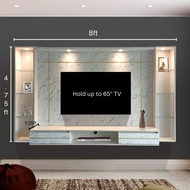 ✨ Free Delivery &amp; Install ✨ White Wall Tv Cabinet 8ft Bahagia Furniture - Tv Rack - Almari Tv - Ruang Tamu Furniture - 电视机柜  138-08 Zonk