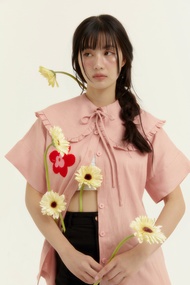 DEARDARLING KUNMING SHIRT เชิ้ตผ้าลินินปักด้ายฟู ดีเทลคอรูด สินค้าพร้อมส่ง