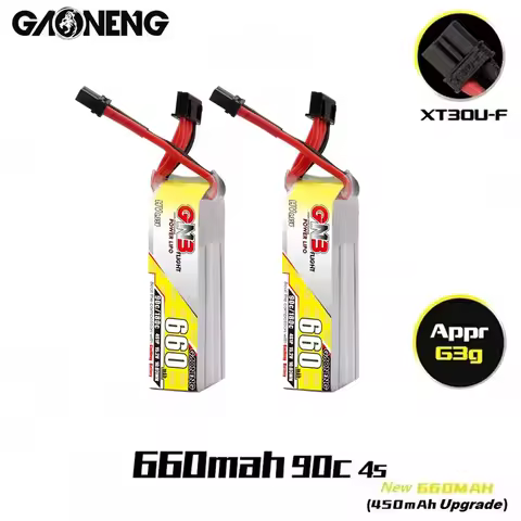 GAONENG GNB 660mAh 4S 15.2V 90C HV Lipo Battery With XT30 Connector For Beta85X Whoop RC Quadcopter 