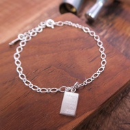 巧克力小銀磚手鍊 999純銀手鍊-6+1吋