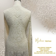 PREMIUM BROCADE FABRIC IN OFF WHITE | SEMI-French OFF-WHITE Color LACE PANEL CORD | OFF WHITE WEDDIN