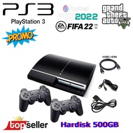 [ BISA COD ] PS3 MULTIMEN HARDISK 500GB FREE 2 CONTROLLER &amp; FULL GAME FULL SET