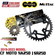 CF MOTO NK250 / SR250 Full Set Regina Chain 520 Metal Sprocket Kit Black Rear Sprocket Sets