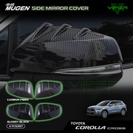 Toyota Corolla Cross MUGEN Side Mirror Cover Carbon Fiber Black Shark Fin Trim Accessories Bodykit 2021 2022 2023