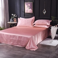 Luxury 100 Satin Silk White 1PCS Flat Sheet Silky Queen King Bed Sheets For Women Men