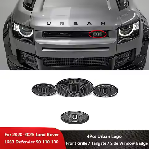 Off Road 4x4 Exterior Accessories 4Pcs Urban Logo Front Grille / Tailgate / Side Window Badge For 20