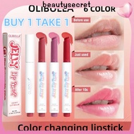 24h Shipping 【BUY 1 TAKE 1】OLIBOLLA lipstick 6 Color Jelly Lip Gloss Moisturizing Water Gloss Mirror