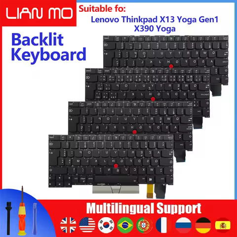 Canadian French/Czechoslovak/Spanish/French/Italian/UK layout for Lenovo ThinkPad X13 Yoga Gen1/X390
