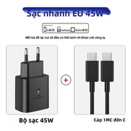 Sạc Nhanh USB C PD 45W Cho Samsung Galaxy S25/S23/S22/S21/S24 Ultra A35/A55 5G Kèm Cáp Type C Phụ Ki