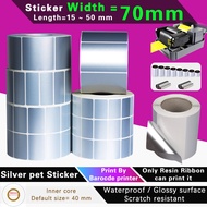 blank silver pet sticker glossy sticker waterproof tag barcode printer sticker