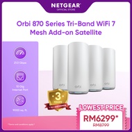 NETGEAR Orbi 870 Series Tri-Band WiFi 7 Mesh System - BE21000 21Gbps, Tri-Band, Up to 9,000 sq ft, 1