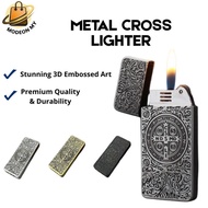 Retro Metal Cross Gas Lighter Refillable Durable Torch Lighter Unique Men Gift