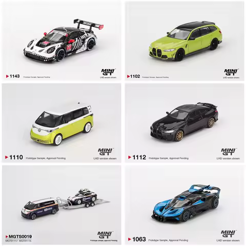 MINI GT 1/64 Porsche BMW Bugatti Volkswagen Bentley Alloy Diecast Car Model Display Toys for Car Fan