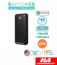Pin dự phòng RAVPower RP-PB1205 20000mah 3 cổng sạc nhanh PD 20w