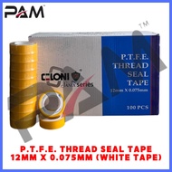 P.T.F.E. THREAD SEAL TAPE 12mm X 0.075mm (WHITE TAPE)