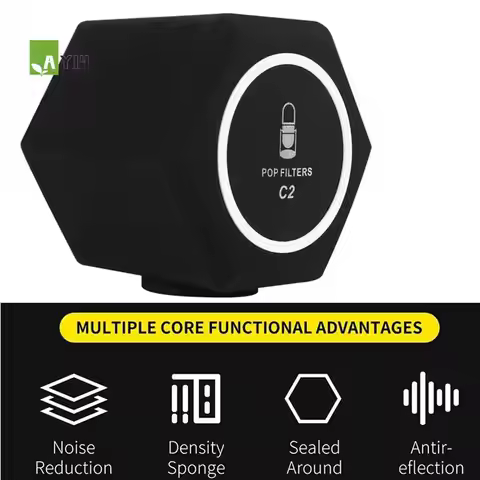 AY14 -C2 Microphone -Filter Wind Shield Acoustic For Record Studios Mic Sound-Absorbing Foam Vocal I