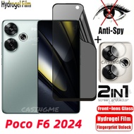 F6 Poco 2024ฟิล์มกันรอยป้องกันเต็มพื้นที่ของหน้าจอไฮโดรเจลเพื่อความเป็นส่วนตัวแบบนิ่มสำหรับ PocoF6 Poco F6 6F F 6 Pro F6Pro กล้อง4G 5G ฟิล์มติดกระจกเพื่อความเป็นส่วนตัวป้องกันการมองไม่กระจกเทมเปอร์