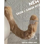 Termurah! Set Aksesoris Cosplay Telinga Kucing & Ekor Neko Anime Play