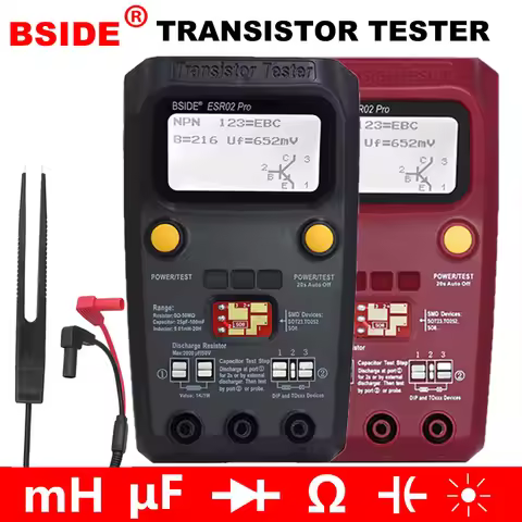 BSIDE Professional Digital Transistor Tester Diode Triode Capacitance Resistor Meter MOS/PNP/NPN SMD