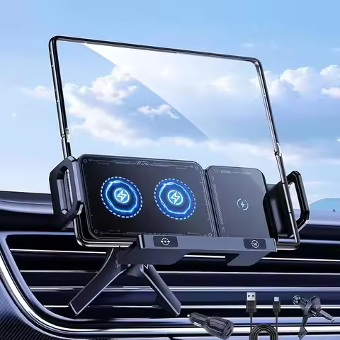 Car Wireless Charger Stand for Samsung Galaxy Z Fold 7 6 5 4 3 2 Fast Charging Phone Holder for iPho