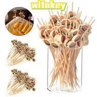 WITAKEY Fruit Sticks, Hamburger Garnish Disposable Party Buffet Bamboo Sticks,  Cartoon Food Sticks