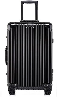 Trolley cases luggage Aluminum alloy + ABS material Convenient Trolley case,Super Storage Luggage Bag,Wheels Travel Rolling Boarding,20" 24" 26" 29"incn (Color : Black, Size : 24)