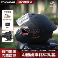 FOXWEAR Motorcycle AI Smart Helmet Restraint Camera Bluetooth Integrated Anti-Fog Locomotive Full Fa