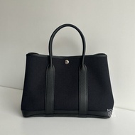 閒置新🫰🏻有購證🙌🏻 Hermès 愛馬仕 Garden Party 30 帆布黑